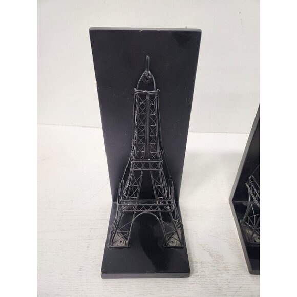 Wood Metal 3D Eifel Tower Figurine Bookends Pair Historical Wonders Collection - Picture 3 of 8